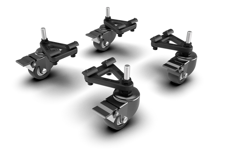 Trak Racer Universal Caster Wheels with Brake & Mounting Brackets