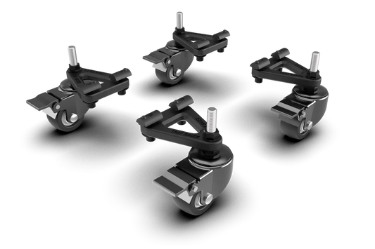 Trak Racer Universal Caster Wheels with Brake & Mounting Brackets