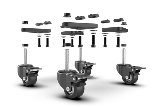 Trak Racer Universal Caster Wheels with Brake & Mounting Brackets