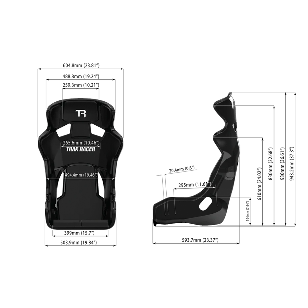 Trak Racer Fiberglass Bucket Seat (Grey)