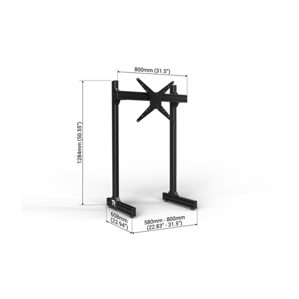 Trak Racer Freestanding Monitor Stand (Single / Dual / Triple / Quad) Single 800mm Max 80’’ Racing Cockpit