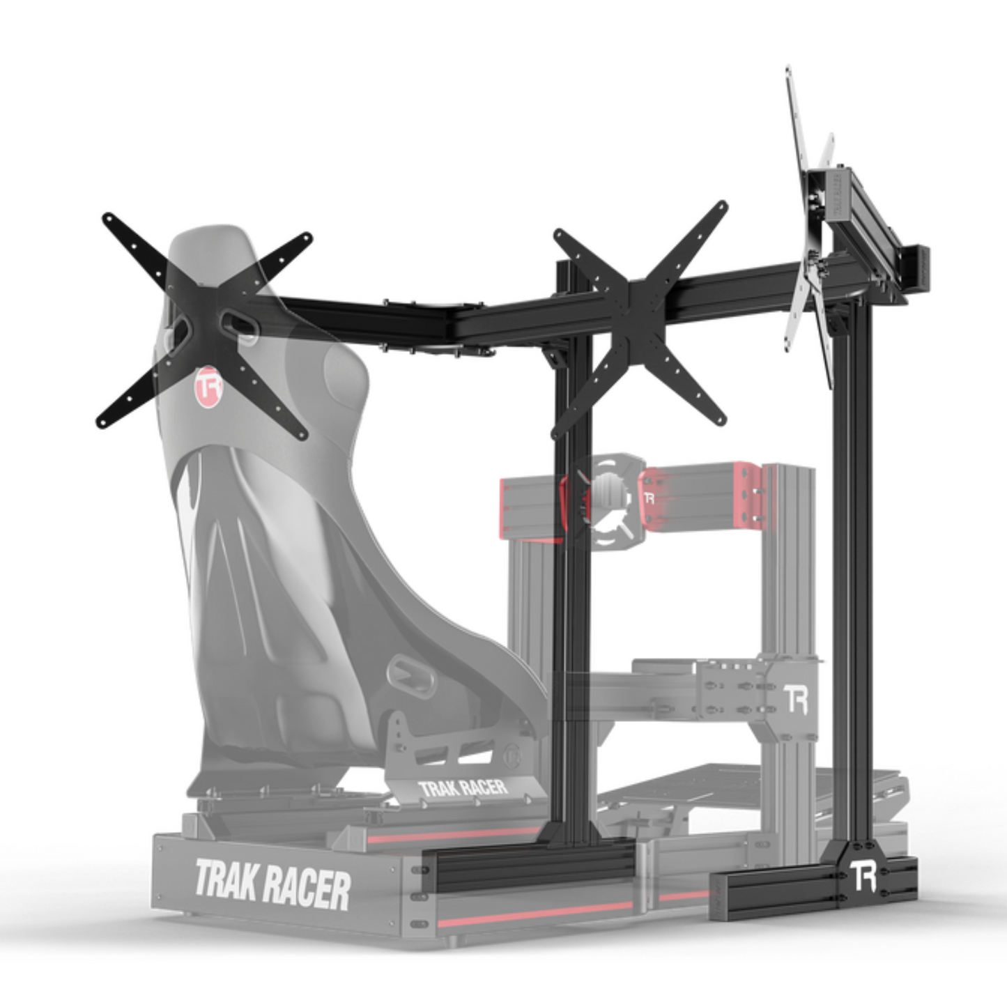 Trak Racer Aluminium Floor Standing Triple Monitor Stand with VESA Mount