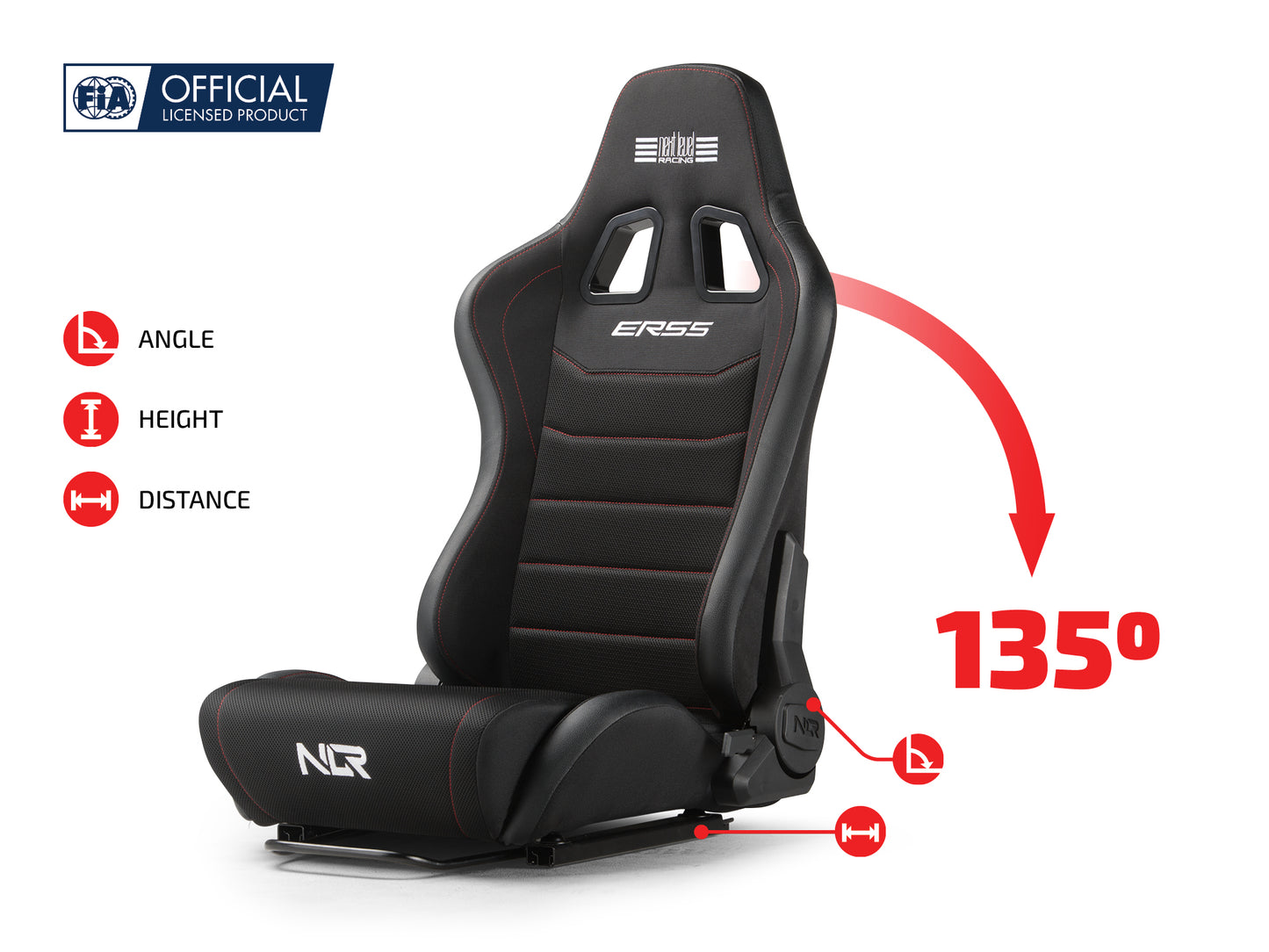 Next Level Racing ERS5 Elite Reclining Seat - Fabric & SimAero Mesh Edition