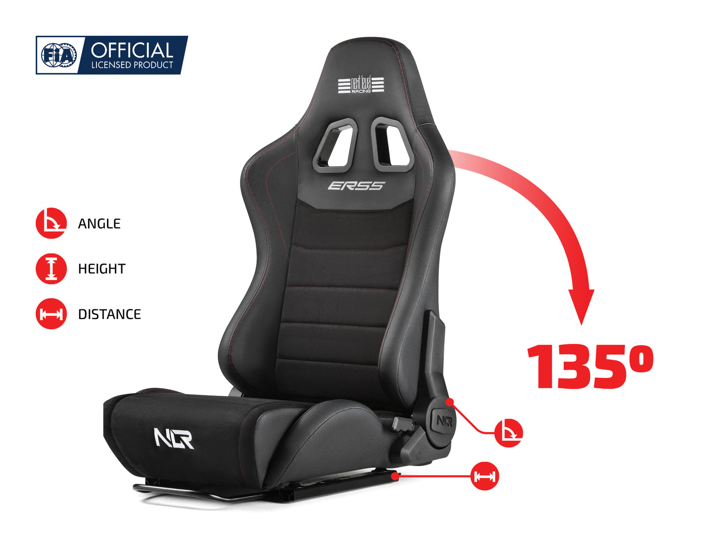 Next Level Racing ERS5 Elite Reclining Seat - PU Leather & Suede Edition