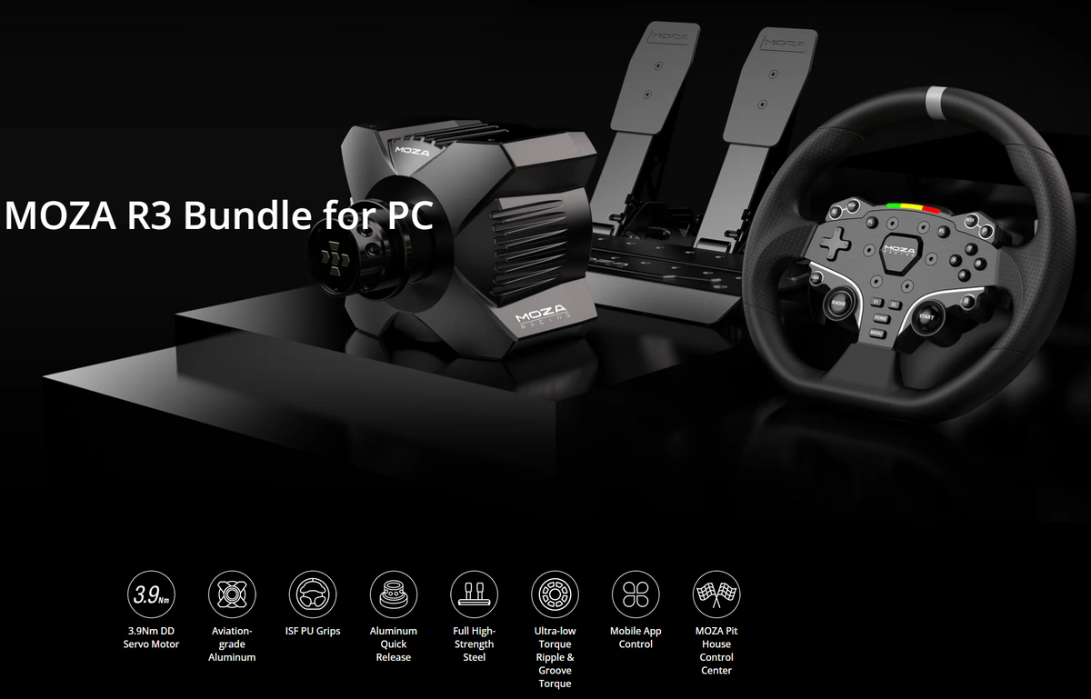 Moza R3 Game Support MOZA R3 Racing Bundle PC/Xbox Direct Drive 3.9 Nm ชุดพวงมาลัย Direct D ...