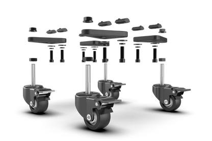 Trak Racer Universal Caster Wheels with Brake & Mounting Brackets