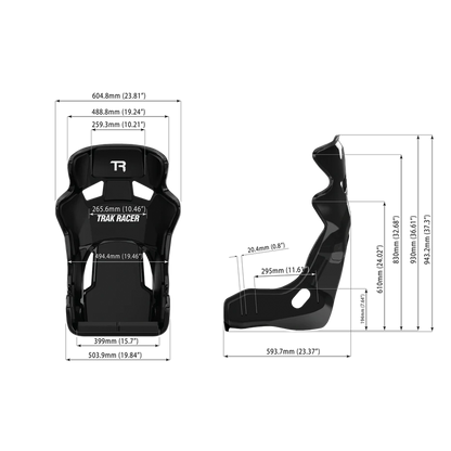 Trak Racer Fiberglass Bucket Seat (Grey)