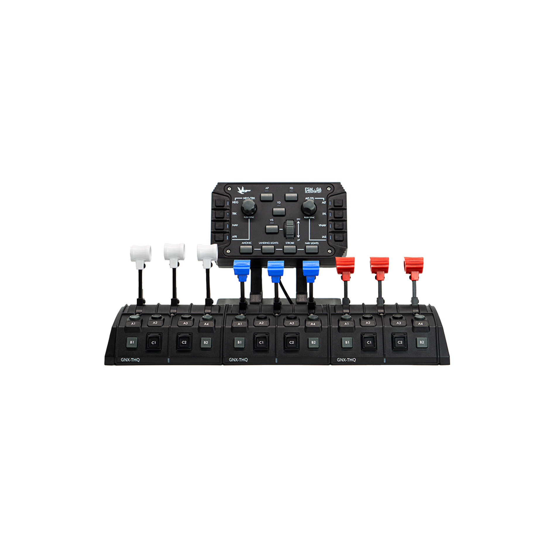 VKB GNX Triple THQ + FSM-GA Combo Flight Simulator