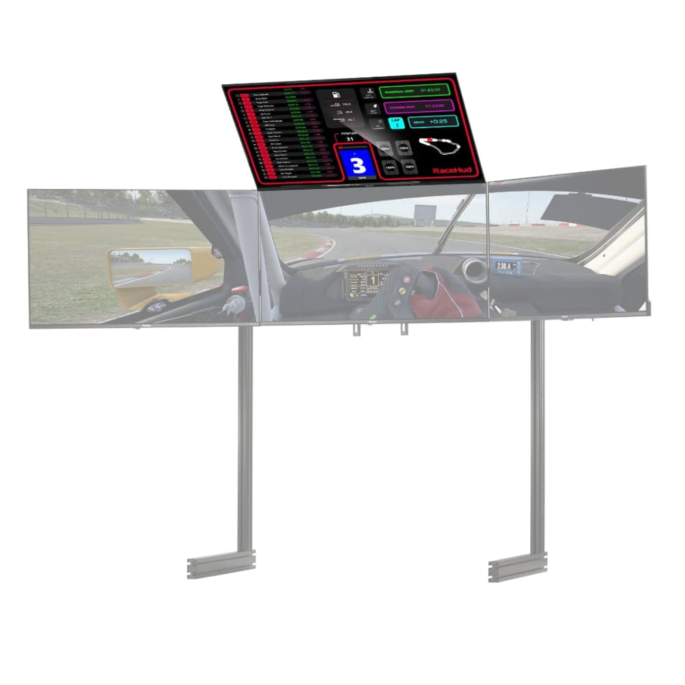 Next Level Racing Elite Freestanding Overhead Quad Monitor Add-On Black Cockpit