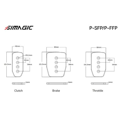 Simagic P1000 Flat Pedal Plates Racing Equipment