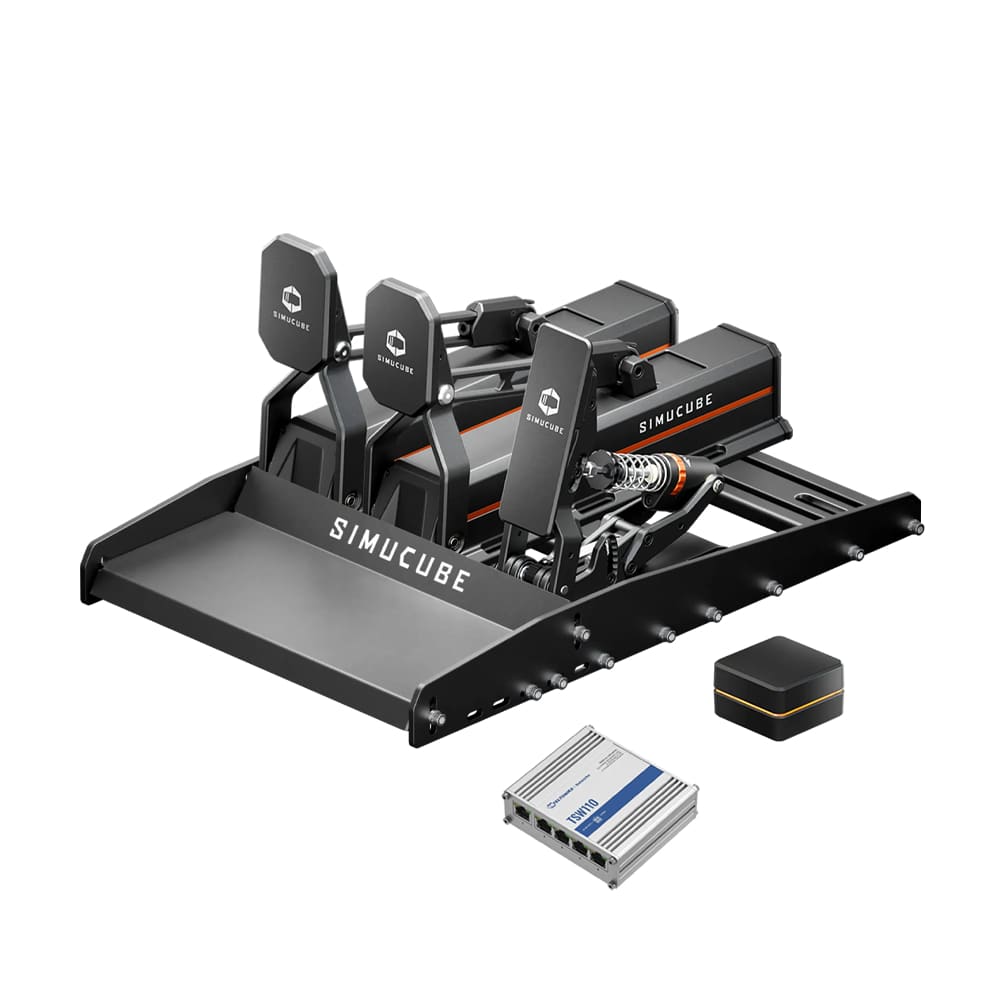 Simucube ActivePedal Pro Bundle ActivePedal Pro Set of 2 + Throttle + Baseplate + Link Hub + Ethernet Switch Racing