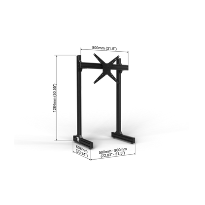 Trak Racer Freestanding Monitor Stand (Single / Dual / Triple / Quad) Single 800mm Max 80’’ Racing Cockpit