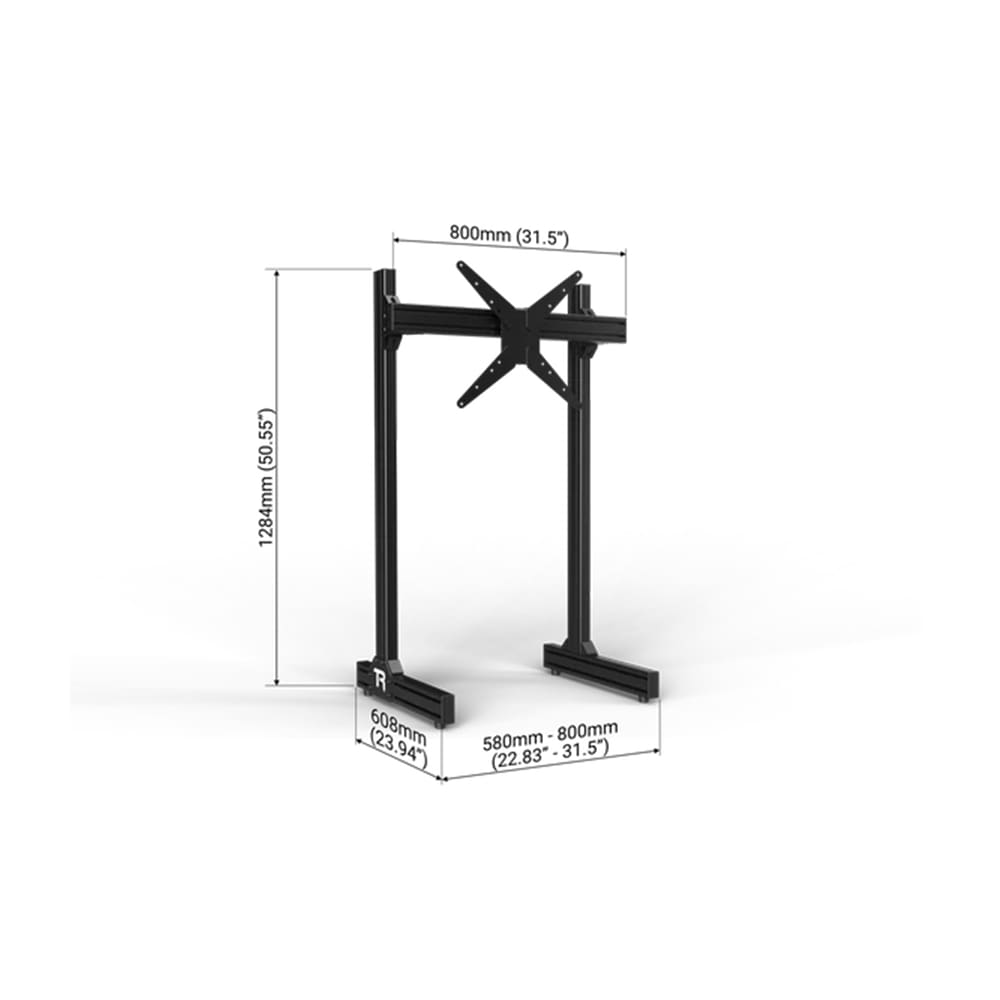 Trak Racer Freestanding Monitor Stand (Single / Dual / Triple / Quad) Single 800mm Max 80’’ Racing Cockpit