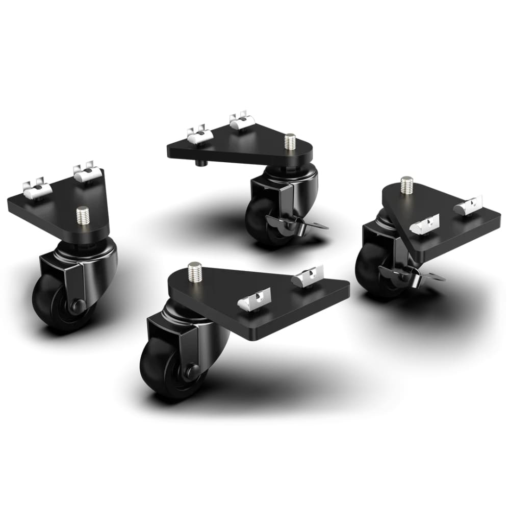 Trak Racer Universal Caster Wheels With Brake & Mounting Brackets Racing Cockpit