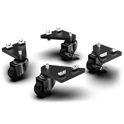 Trak Racer Universal Caster Wheels With Brake & Mounting Brackets Racing Cockpit