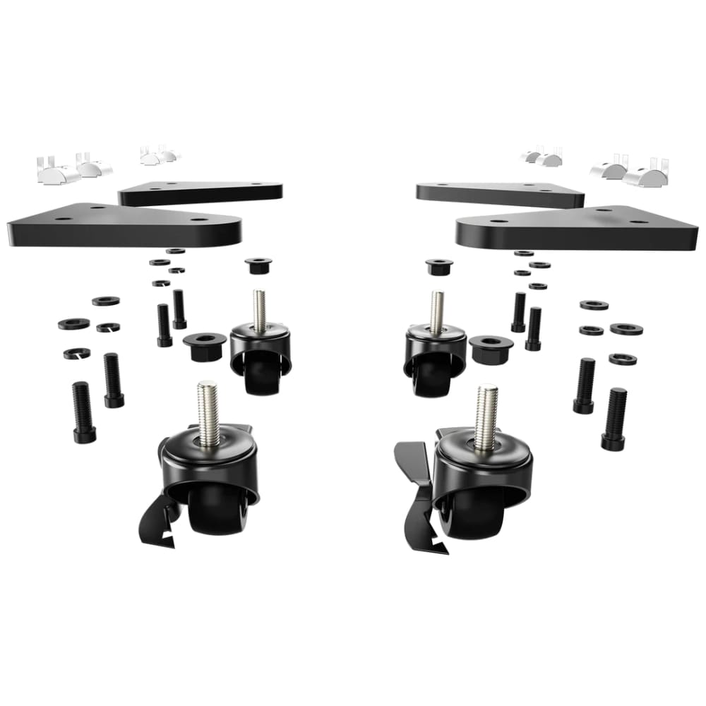 Trak Racer Universal Caster Wheels With Brake & Mounting Brackets Racing Cockpit