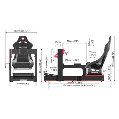 Trak Racer TR120S V2 Racing Simulator with Shifter Mount and Seat Slider Kit